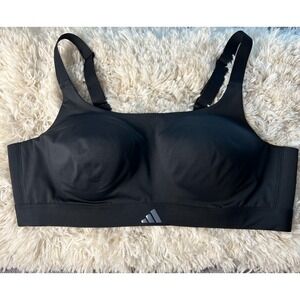 ADIDAS Sports Bra Heat RDY Women's Plus Size 42C Black Adjustable Hook Eye Close